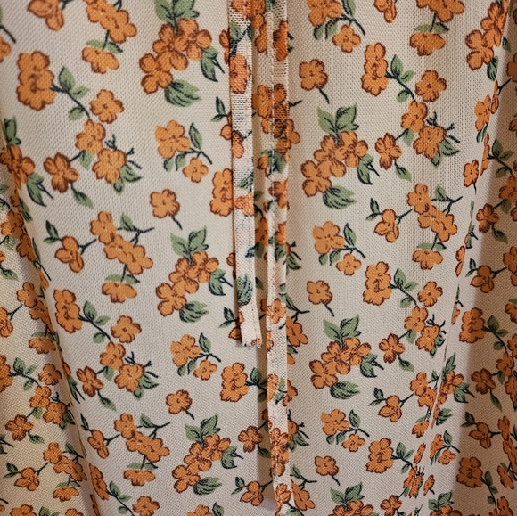 Creak Maxi Dress w/ Orange Flowers - Picture 3 of 4